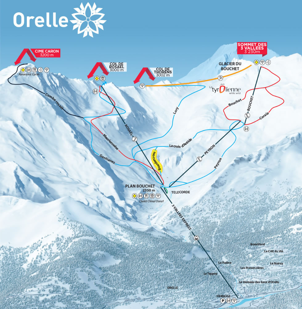 La Tania Piste Map La Tania Piste Map Winter 2022. Courchevel Piste Map. 3 Valleys Piste Map  2022