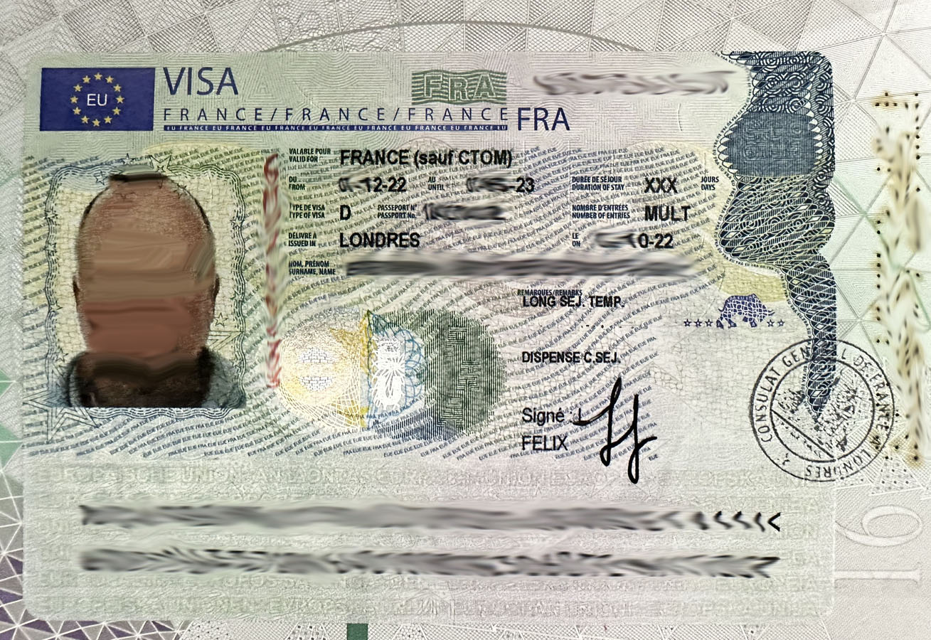 Visa stay. Виза во Францию.